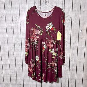 Longyuan floral long sleeve dress size large